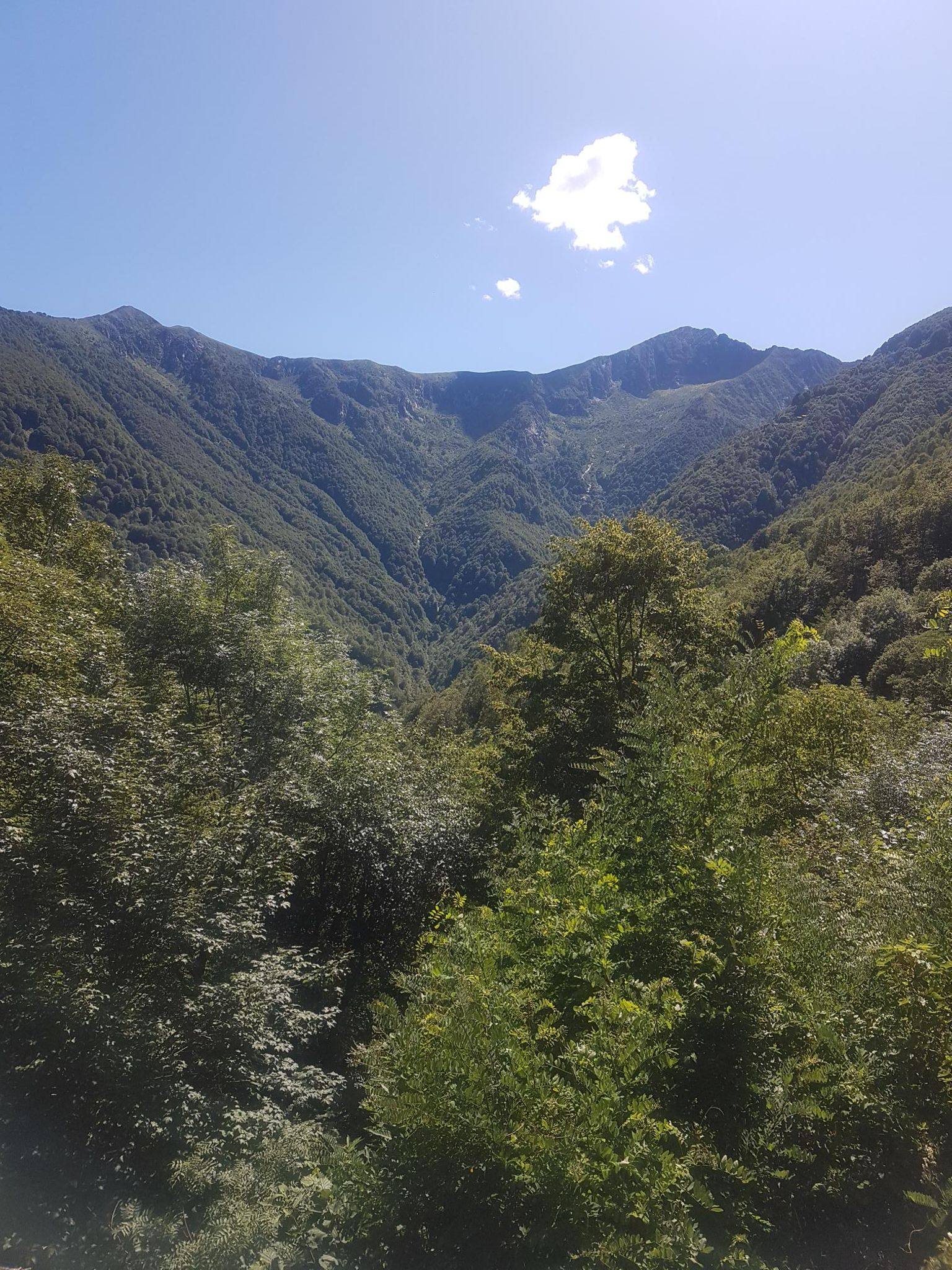 Panoramic view over the mountains above the Cannobino Valley, Cannobio, Italy