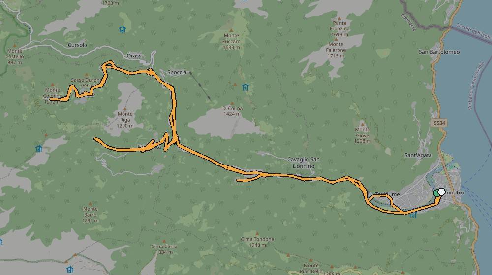 Real GPS route map of this ride from Cannobio