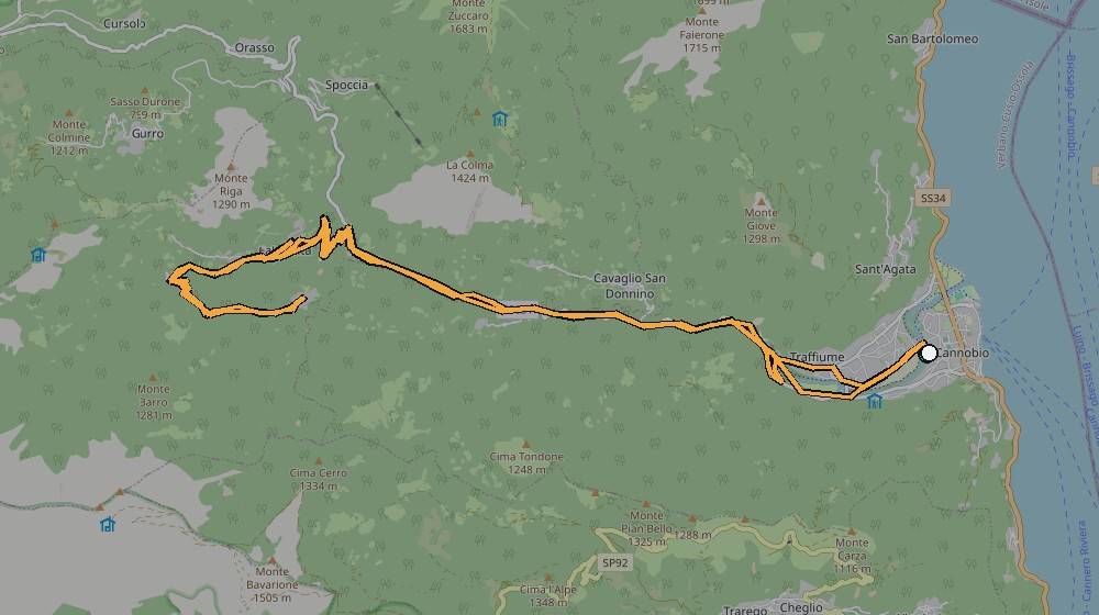 Real GPS route map of this ride from Cannobio